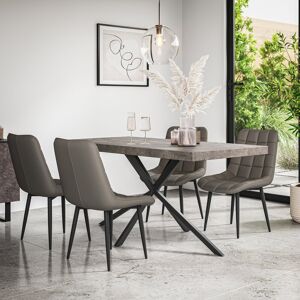 Fairmont Park Donni Dining Table And Chairs - Table Top w Legs + Nova Faux Leather Dining Chair Set Of 4 Grey/Black/Grey 4 Fairmont Park Donni Dining Table And Chairs - Table Top w Legs + Nova Faux Leather Dining Chair Set Of 4 Grey/Black/Grey 4