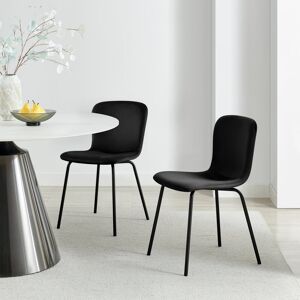 Fairmont Park Aston Velvet Wing Backed Dining Chairs With Tapered Metal Legs (Set Of 2) - Contemporary Design Black 78cm H X 44.5cm W X 53cm D Fairmont Park Aston Velvet Wing Backed Dining Chairs With Tapered Metal Legs (Set Of 2) - Contemporary Design Black 78cm H X 44.5cm W X 53cm D