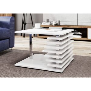 Wade Logan Linney Floor Shelf Coffee Table with Storage White 45" H x 60" W x 60" D Wade Logan Linney Floor Shelf Coffee Table with Storage White 45" H x 60" W x 60" D