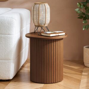 17 Stories Suire FLUTED SIDE TABLE Walnut/Walnut 48cm H X 45cm W X 45cm D 17 Stories Suire FLUTED SIDE TABLE Walnut/Walnut 48cm H X 45cm W X 45cm D