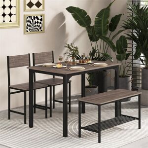 Borough Wharf 4-Piece Dining Table & Chair Set Industrial Gathering Table Kitchen Set Grey 4 Borough Wharf 4-Piece Dining Table & Chair Set Industrial Gathering Table Kitchen Set Grey 4
