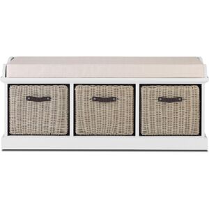 August Grove Anjou Storage Bench White/Brown 46cm H X 112cm W X 40cm D August Grove Anjou Storage Bench White/Brown 46cm H X 112cm W X 40cm D