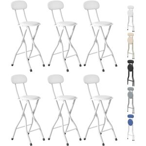 Metro Folding Breakfast Bar Stool padded High Chair Set of 6 Grey White 228.6cm H X 67.56cm W X 93.98cm D Metro Folding Breakfast Bar Stool padded High Chair Set of 6 Grey White 228.6cm H X 67.56cm W X 93.98cm D