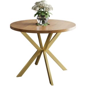 Canora Grey Alezia Round Dining Table Brown 76 H x 100 L x 176 W cm Canora Grey Alezia Round Dining Table Brown 76 H x 100 L x 176 W cm