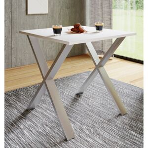 Latitude Run "Xona" dining table with X-shaped legs Tan/White 76cm H x 80cm W x 50cm D Latitude Run "Xona" dining table with X-shaped legs Tan/White 76cm H x 80cm W x 50cm D