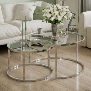 Wade Logan Alkaios 2 Piece Glass Coffee Table Glass 41cm H x 50cm W x 50cm D;47cm H x 70cm W x 70cm D;41cm H x 50cm W x 50cm D;47cm H x 70cm W x 70cm D Wade Logan Alkaios 2 Piece Glass Coffee Table Glass 41cm H x 50cm W x 50cm D;47cm H x 70cm W x 70cm D;41cm H x 50cm W x 50cm D;47cm H x 70cm W x 70cm D