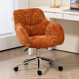 Brayden Studio Soft Chenille Upholstered Home Office Chair Swivel Desk Chair Orange 94cm H X 46cm W X 63cm D Brayden Studio Soft Chenille Upholstered Home Office Chair Swivel Desk Chair Orange 94cm H X 46cm W X 63cm D