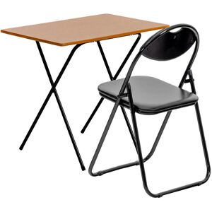 Harbour Housewares - Wooden Folding Desk & Chair Set Brown/Black Harbour Housewares - Wooden Folding Desk & Chair Set Brown/Black