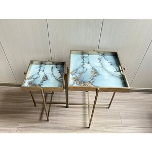 Fairmont Park Aifric Tray Top Side Table Set Silver 53cm H X 43cm W X 43cm D Fairmont Park Aifric Tray Top Side Table Set Silver 53cm H X 43cm W X 43cm D