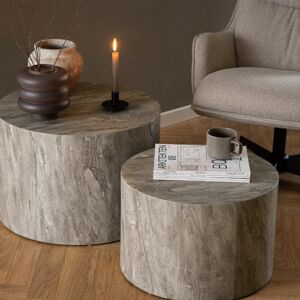 Metro Dice Round Coffee Table Set Gray Marble Metro Dice Round Coffee Table Set Gray Marble