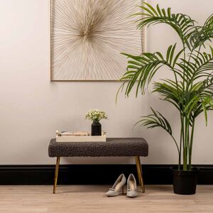 Fairmont Park Adalinn Upholstered Velvet Bench for Bedroom Furniture, Modern Bench with Iron Metal Base Grey 42cm H X 79.5cm W X 37.5cm D Fairmont Park Adalinn Upholstered Velvet Bench for Bedroom Furniture, Modern Bench with Iron Metal Base Grey 42cm H X 79.5cm W X 37.5cm D