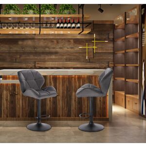 Ebern Designs Height-adjustable Bar Stool Dequavious Dark Grey 50cm W X 41cm D Ebern Designs Height-adjustable Bar Stool Dequavious Dark Grey 50cm W X 41cm D