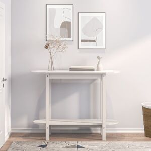 17 Stories Horvitz 40Cm Solid Wood Console Table White 80cm H X 110cm W X 40cm D 17 Stories Horvitz 40Cm Solid Wood Console Table White 80cm H X 110cm W X 40cm D