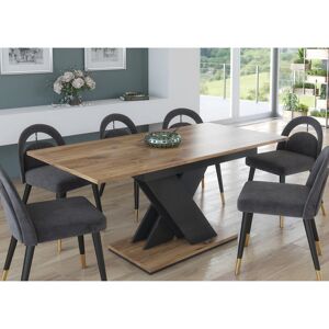 Latitude Run Xan 160cm L x 80cm W Dining Table Oak Effect/Grey Latitude Run Xan 160cm L x 80cm W Dining Table Oak Effect/Grey