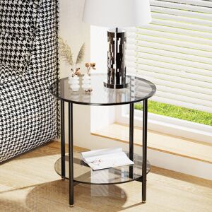 Latitude Run Kiyrah Side Table Grey Tinted 49.5cm H X 50cm W X 50cm D Latitude Run Kiyrah Side Table Grey Tinted 49.5cm H X 50cm W X 50cm D