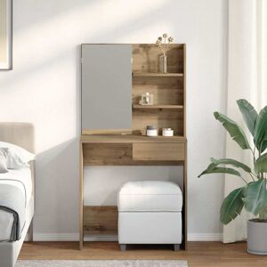 17 Stories Jocey Dressing Table with Mirror Artisan Oak 141cm H X 74.5cm W X 40cm D 17 Stories Jocey Dressing Table with Mirror Artisan Oak 141cm H X 74.5cm W X 40cm D