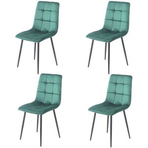 Fairmont Park Set Of 4 Plush Velvet Padded Dining Chairs With Metal Legs Home Furniture Green 87cm H X 44cm W X 55cm D Fairmont Park Set Of 4 Plush Velvet Padded Dining Chairs With Metal Legs Home Furniture Green 87cm H X 44cm W X 55cm D