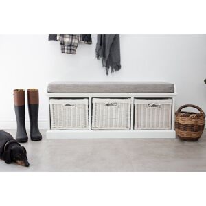 August Grove Bastogne Storage Bench White/White/Grey 46cm H X 112cm W X 40cm D August Grove Bastogne Storage Bench White/White/Grey 46cm H X 112cm W X 40cm D