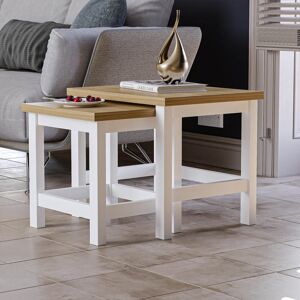 August Grove Beacsfield 2 Piece Nest of Tables White 50cm W X 40cm D August Grove Beacsfield 2 Piece Nest of Tables White 50cm W X 40cm D
