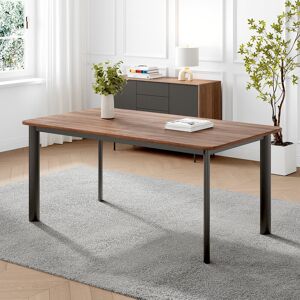 Borough Wharf 160-200 Cm Extendable Dining Table, Thickened Expandable Mdf Wooden Kitchen Table With Metal Legs Dark Brown Wood Borough Wharf 160-200 Cm Extendable Dining Table, Thickened Expandable Mdf Wooden Kitchen Table With Metal Legs Dark Brown Wood