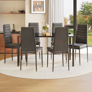 Latitude Run 6 - Person Dining Set Black 75cm H x 80cm L x 140cm W Latitude Run 6 - Person Dining Set Black 75cm H x 80cm L x 140cm W