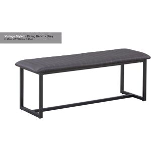 Borough Wharf Photina Leather Bench Grey 46cm H X 128cm W X 40cm D Borough Wharf Photina Leather Bench Grey 46cm H X 128cm W X 40cm D