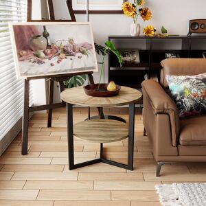 Rio Huckle Side Table Brown 61cm H X 64cm W X 64cm D Rio Huckle Side Table Brown 61cm H X 64cm W X 64cm D