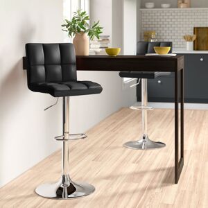 Zipcode Design Height -adjustable Kristopher bar stool Black 43.2cm W X 38cm D Zipcode Design Height -adjustable Kristopher bar stool Black 43.2cm W X 38cm D