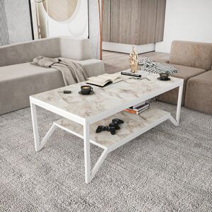 Wade Logan Sigel Frame Coffee Table White 46cm H X 120cm W X 60cm D Wade Logan Sigel Frame Coffee Table White 46cm H X 120cm W X 60cm D