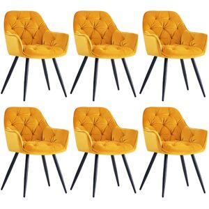 Mercer41 Nolen Upholstered Velvet Dining Chair with Arm Yellow 83cm H X 57cm W X 61cm D Mercer41 Nolen Upholstered Velvet Dining Chair with Arm Yellow 83cm H X 57cm W X 61cm D