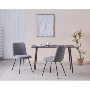 George Oliver Langione Fabric Dining Chairs with Steel Legs Grey 83cm H X 52.8cm D George Oliver Langione Fabric Dining Chairs with Steel Legs Grey 83cm H X 52.8cm D