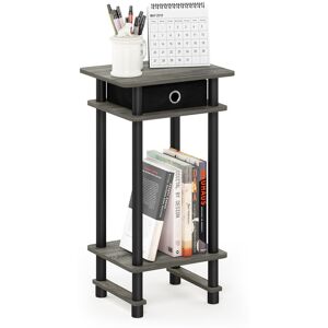 17 Stories Chrisley Side Table with Fabric Bin Drawer French Oak Grey/Black/Black 17 Stories Chrisley Side Table with Fabric Bin Drawer French Oak Grey/Black/Black