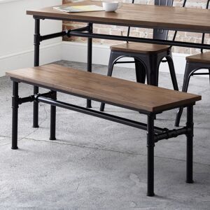 Ivy Bronx Wynn Bench Mocha Elm/Black;Mocha Elm/Black 44cm H X 120cm W X 35cm D Ivy Bronx Wynn Bench Mocha Elm/Black;Mocha Elm/Black 44cm H X 120cm W X 35cm D