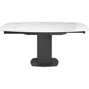 Ivy Bronx Finnmark 119-179cm Ceramic Swivel Extending Dining Table White Ivy Bronx Finnmark 119-179cm Ceramic Swivel Extending Dining Table White