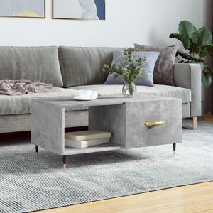 17 Stories Coffee Table High Gloss White 90X50x40 Cm Engineered Wood Concrete Grey 17 Stories Coffee Table High Gloss White 90X50x40 Cm Engineered Wood Concrete Grey