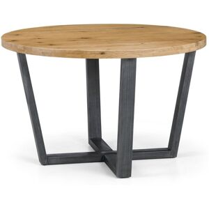 Ivy Bronx Armor 120Cm Solid Oak Dining Table Oak/Black Ivy Bronx Armor 120Cm Solid Oak Dining Table Oak/Black