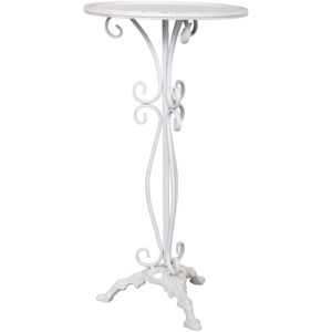 Fleur De Lis Living METAL SIDE TABLE KIT White Aged 77cm H X 40cm W X 40cm D Fleur De Lis Living METAL SIDE TABLE KIT White Aged 77cm H X 40cm W X 40cm D