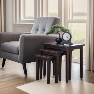 Brayden Studio 3PC Mahogany Nesting Tables Dark Brown Living Room Furniture Nesting Side End Table Brown 46cm H X 48cm W X 33cm D Brayden Studio 3PC Mahogany Nesting Tables Dark Brown Living Room Furniture Nesting Side End Table Brown 46cm H X 48cm W X 33cm D