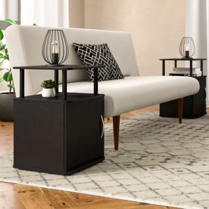 Latitude Run Ouest Side Table with Storage Black 48cm W Latitude Run Ouest Side Table with Storage Black 48cm W