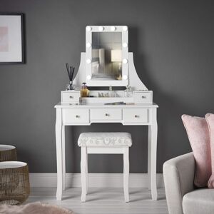 Canora Grey Datto Dressing Table Set with Mirror White 136cm H X 80cm W X 40cm D Canora Grey Datto Dressing Table Set with Mirror White 136cm H X 80cm W X 40cm D