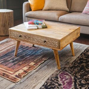 World Menagerie Lonepine Solid Wood Coffee Table with Storage Natural 45cm H X 90cm W X 60cm D World Menagerie Lonepine Solid Wood Coffee Table with Storage Natural 45cm H X 90cm W X 60cm D