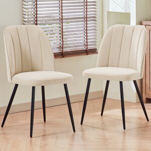 Fairmont Park Rhiannon Upholstered Tufted Velvet Armless Dining Chair with Adjustable Non-Slip Feet Beige 85cm H X 46cm W X 58cm D Fairmont Park Rhiannon Upholstered Tufted Velvet Armless Dining Chair with Adjustable Non-Slip Feet Beige 85cm H X 46cm W X 58cm D