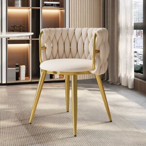 Canora Grey Sweave Nordic Off White Barrel Back Dining Chair Round Accent Chair Velvet Upholstery Gold 70cm H X 55cm W X 55cm D Canora Grey Sweave Nordic Off White Barrel Back Dining Chair Round Accent Chair Velvet Upholstery Gold 70cm H X 55cm W X 55cm D