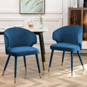 Canora Grey Agness Velvet Upholstered Dining Chairs with Gold Trim Blue 82cm H X 55cm W X 59cm D Canora Grey Agness Velvet Upholstered Dining Chairs with Gold Trim Blue 82cm H X 55cm W X 59cm D