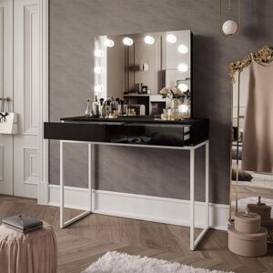 Brayden Studio Anashima Dressing Table White/Black high gloss 81cm H X 100cm W X 42cm D Brayden Studio Anashima Dressing Table White/Black high gloss 81cm H X 100cm W X 42cm D