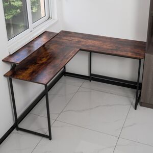 Inbox Zero 140cm W L-Shaped Computer Desk Brown 76cm H X 140cm W X 130cm D Inbox Zero 140cm W L-Shaped Computer Desk Brown 76cm H X 140cm W X 130cm D