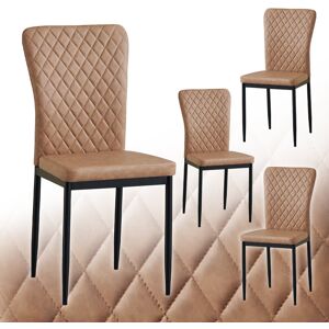 Metro Modern Faux Leather/PU/Suede/Velvet Upholstered Dining Chair Tufted High Back Black/Brown PU 92cm H X 41cm W X 52cm D Metro Modern Faux Leather/PU/Suede/Velvet Upholstered Dining Chair Tufted High Back Black/Brown PU 92cm H X 41cm W X 52cm D