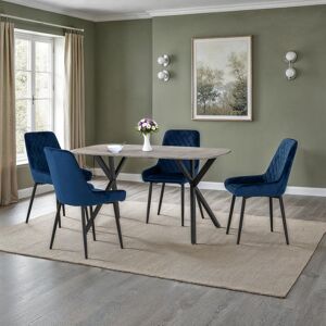 Canora Grey Mizel Athens Medium Oak Table & Avery Chair Dining Set Sapphire Blue/Concrete Effect 4 Canora Grey Mizel Athens Medium Oak Table & Avery Chair Dining Set Sapphire Blue/Concrete Effect 4