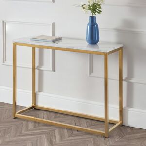 Zipcode Design Eger 100Cm Console Table White Marble/Gold 76cm H X 100cm W X 35cm D Zipcode Design Eger 100Cm Console Table White Marble/Gold 76cm H X 100cm W X 35cm D