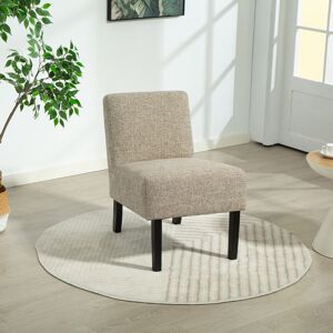 Lark Manor Elara Fabric Armless Accent Chair Light Brown 97cm H X 50cm W X 60cm D Lark Manor Elara Fabric Armless Accent Chair Light Brown 97cm H X 50cm W X 60cm D